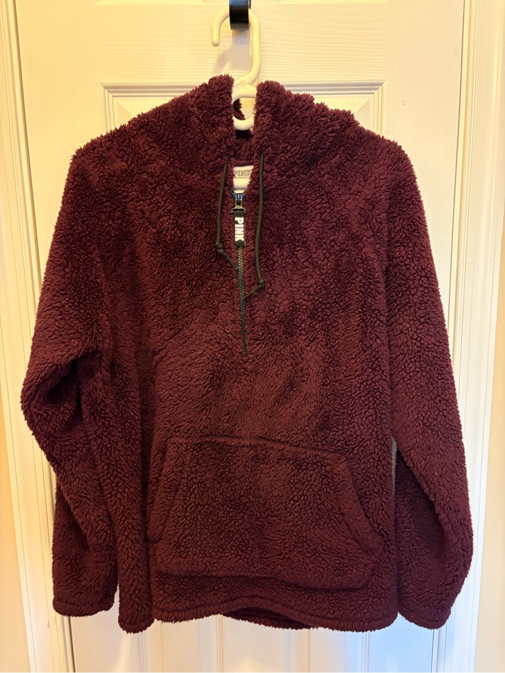 PINK Victoria's Secret Plush Sherpa Hoodie - Burgundy